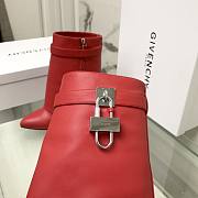 Givenchy Shark Lock Ankle Red Silver Boots - 3