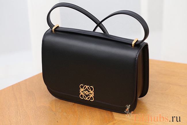 Loewe Small Goya Bag Silk Calfskin Black 19x13.5x6cm - 1