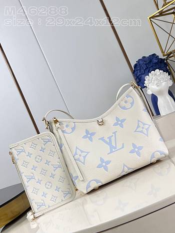 Louis Vuitton LV Carryall Bag PM White Blue 29x24x12cm