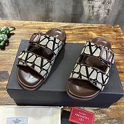 Valentino Garavani Double-Strap Slide Sandals Brown - 3