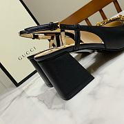 Gucci Mid-Heel With Horsebit Sandal Black Heel 8cm - 5