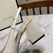 Gucci Mid-Heel With Horsebit Sandal White Heel 8cm - 3