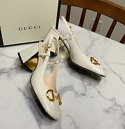 Gucci Mid-Heel With Horsebit Sandal White Heel 8cm - 2