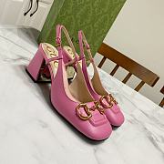 Gucci Mid-Heel With Horsebit Sandal Pink Heel 8cm - 1