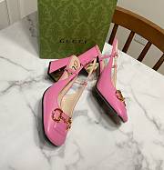 Gucci Mid-Heel With Horsebit Sandal Pink Heel 8cm - 2