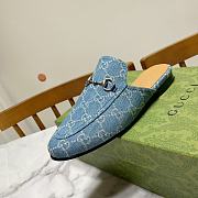 Gucci Princetown Horsebit Denim Blue Slipper - 5