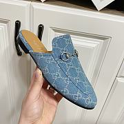 Gucci Princetown Horsebit Denim Blue Slipper - 4