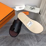 Hermes Oran Black Wine Epsom Slides - 5