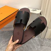 Hermes Oran Black Wine Epsom Slides - 4