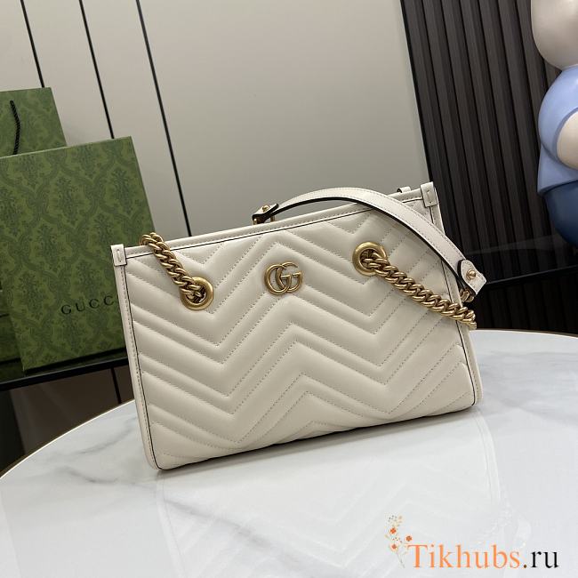 Gucci GG Marmont Small Tote White 26.5x18.5x12.5cm - 1