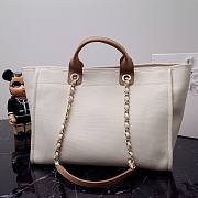 Chanel Shopping Tote Bag White 38x30x21cm - 5