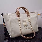 Chanel Shopping Tote Bag White 38x30x21cm - 4