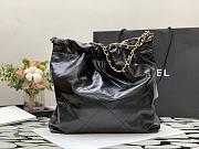 Chanel 22 Handbag Shiny Calfskin Black Gold Hardware 37x35x7cm - 6