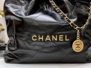 Chanel 22 Handbag Shiny Calfskin Black Gold Hardware 37x35x7cm - 2