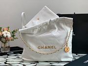 Chanel 22 Handbag Shiny Calfskin White Gold Hardware 37x35x7cm - 6