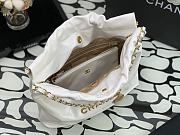 Chanel 22 Handbag Shiny Calfskin White Gold Hardware 37x35x7cm - 5