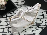 Chanel 22 Handbag Shiny Calfskin White Gold Hardware 37x35x7cm - 4