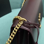 YSL Sunset Medium Leather Shoulder Bag Brown Gold 22x9x16cm - 6