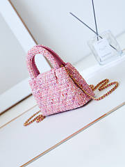 Chanel Kelly Bag Pink Tweed 13x19x7cm - 6