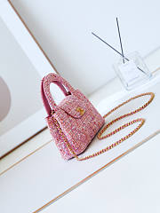 Chanel Kelly Bag Pink Tweed 13x19x7cm - 4