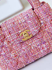 Chanel Kelly Bag Pink Tweed 13x19x7cm - 2