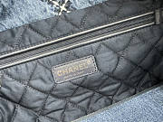 Chanel 22 Handbag Stitched Denim Silver 42x39x8cm - 5