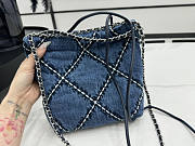 Chanel Mini 22 Handbag Stitched Denim 20x19x6cm - 4