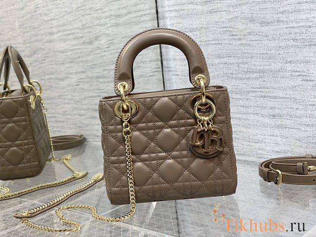 Dior Mini Lady Bag Taupe 17cm - 1