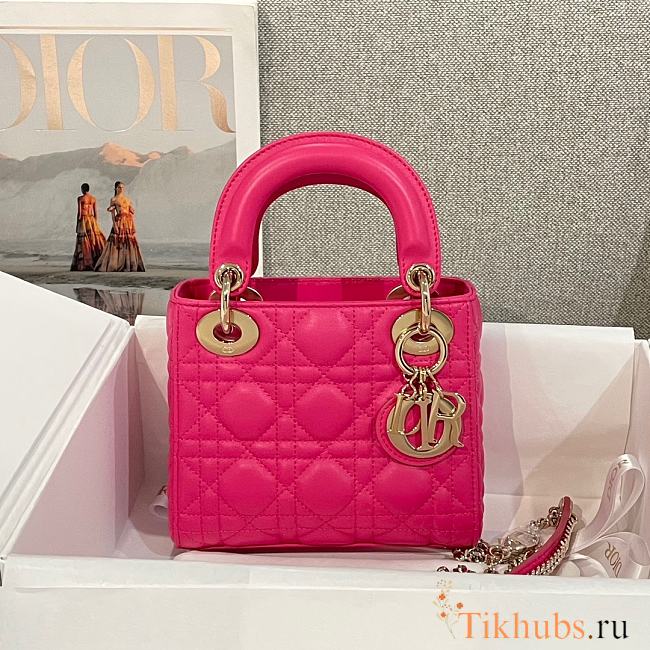 Dior Mini Lady Bag Pink Gold 17cm - 1