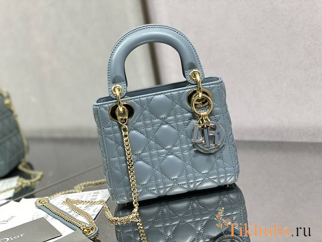 Dior Mini Lady Bag Blue 17cm - 1