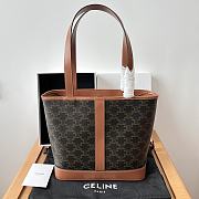 Celine Cabas Triomphe Canvas Brown Bag 26.5x23x12cm - 1