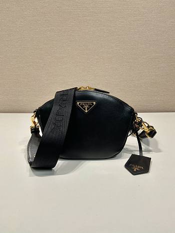 Prada Black Leather Mini Shoulder Bag 18x15x8cm
