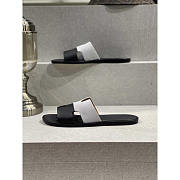 Hermes Izmir Sandal Black Grey Slides Leather - 4