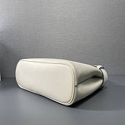 Prada Buckle Medium Leather Handbag With Belt White 32x23x11cm - 6