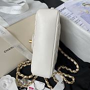 Chanel Mini Flap Bag Lustrous Lambskin White Pearls 17x12.5x5cm - 6