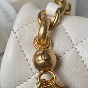 Chanel Mini Flap Bag Lustrous Lambskin White Pearls 17x12.5x5cm - 5