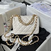 Chanel Mini Flap Bag Lustrous Lambskin White Pearls 17x12.5x5cm - 3