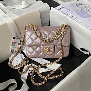 Chanel Mini Flap Bag Lustrous Lambskin Pink Pearls 17x12.5x5cm - 1