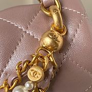 Chanel Mini Flap Bag Lustrous Lambskin Pink Pearls 17x12.5x5cm - 5