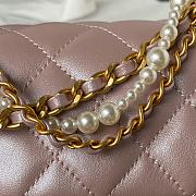 Chanel Mini Flap Bag Lustrous Lambskin Pink Pearls 17x12.5x5cm - 6