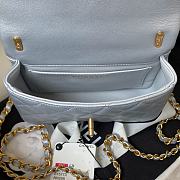 Chanel Mini Flap Bag Lustrous Lambskin Grey Pearls 17x12.5x5cm - 6