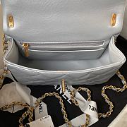Chanel Flap Bag Lustrous Lambskin Grey Pearls 19.5x14.5x7.5cm - 3