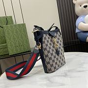 Gucci Original GG Small Bucket Bag Beige Blue 16x19.5x5.5cm - 2