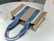 Chloe Medium Woody Tote Bag Blue Beige 37x26x12cm - 6