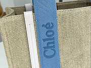 Chloe Medium Woody Tote Bag Blue Beige 37x26x12cm - 5