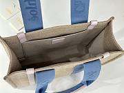 Chloe Medium Woody Tote Bag Blue Beige 37x26x12cm - 2