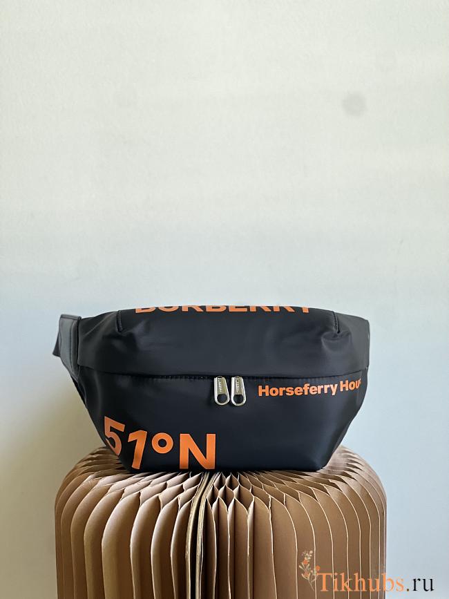 Burberry Nylon Belt Bag Black Orange 31x7.5x16cm - 1