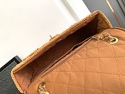 Chanel Flap Bag Raffia Effect Braided Brown 25cm - 2