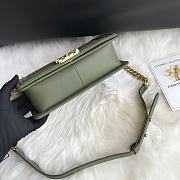 Chanel Leboy Bag Chevron Khaki Green Lambskin Gold 25cm - 4
