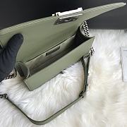 Chanel Leboy Bag Chevron Khaki Green Lambskin Silver 25cm - 3